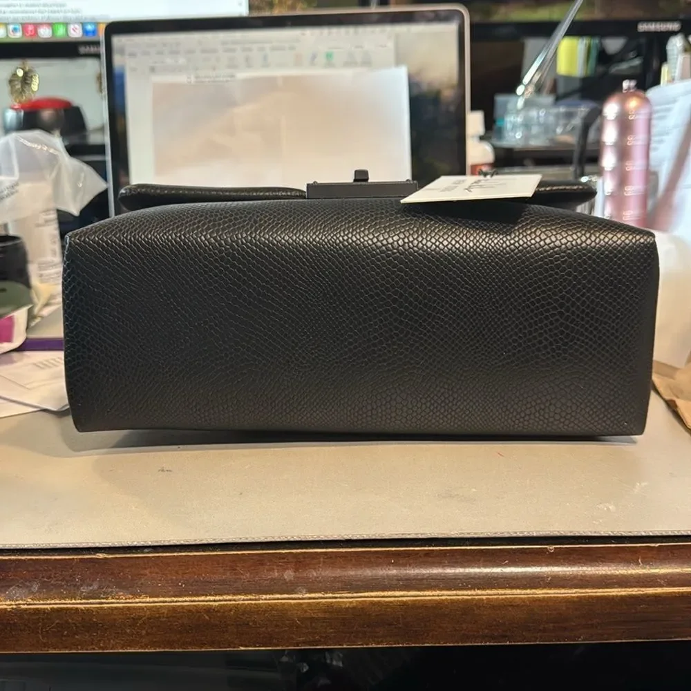 Nicole Miller Black Textured Handbag